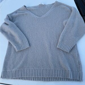 Gray V-Neck Women's Sweater